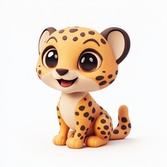 Adorable Cheetah Cub Sitting  Smiling