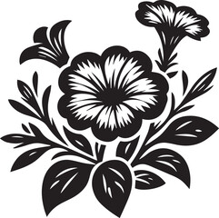 Petunia vector silhouette illustration logo art