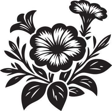 black and white floral arrangement clip art preview