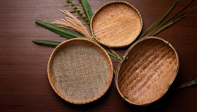 PENEIRAS DE VIME VAZIA  INSPIRADO EM NIS UTENS&Iacute;LIOS INDIGENAS