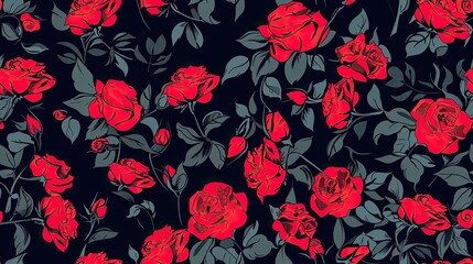 abstract pattern red rose flower decoration wallpaper nature seamless