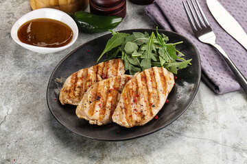 Grilled turkey breast fillet steak