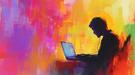 Monitoring customer behavior for know your customer KYC verification, abstract, vibrant colors, digital sketch