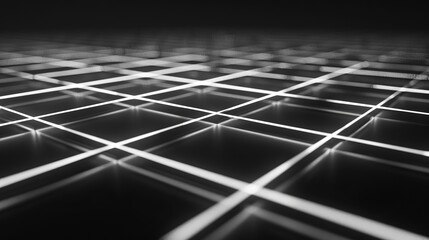 Abstract grid pattern background. A minimalist design with a grid pattern and a depth of field effect. The intersecting lines create a three-dimensional feel.