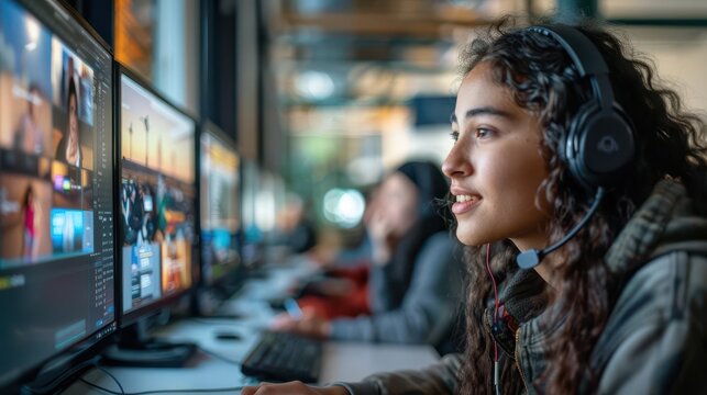 Students taking virtual study breaks, participating in eclasses, innovative digital learning environment