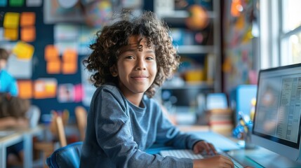 Teacher managing online curriculum, offering insightful feedback, utilizing advanced digital education tools