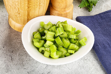 Vegan cuisine - Sliced celery stem