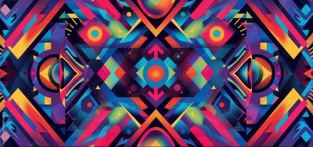 Aufkleber abstract colorful geometric design. vibrant and modern geometric pattern with bold colors and abstra