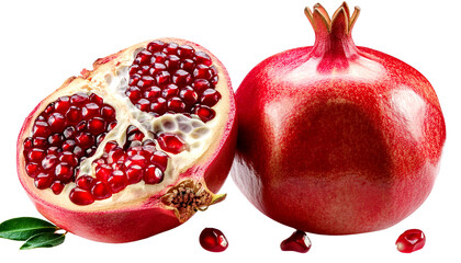 Vibrant pomegranate with juicy seeds and rich color, perfect for health and wellness themes in food photography.
