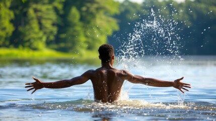 Man Enjoying the Water