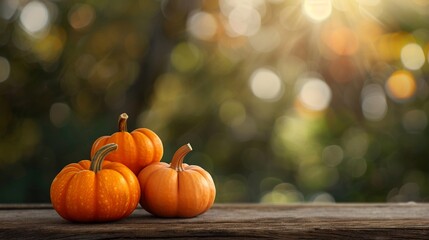 Harvest pumpkins on a rustic timber table, festive fall decor, cozy ambiance 8K , high-resolution, ultra HD,up32K HD