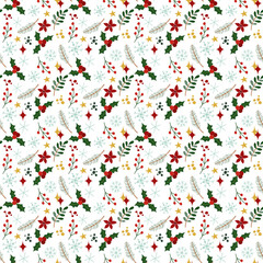 Christmas background, seamless pattern. Perfectly for wrapping paper, textile, card.