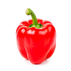 Red bell pepper isolated on white background