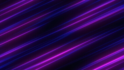 Abstract purple glowing background with flying lines and stripes