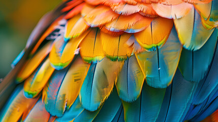 Fototapeta premium red and blue macaw wings