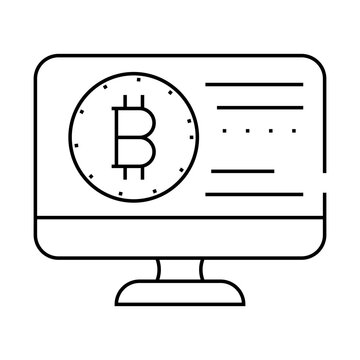recommend clip art: bitcoin electronic currency line icon vector. bitcoin electronic currency sign. isolated contour symbol black illustration