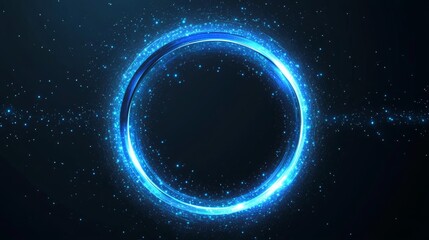 Abstract Blue Particles Sphere Circle Background