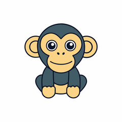Chimpanzee art vector illustration