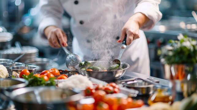 Chefs showcase their culinary skills in a cooking contest