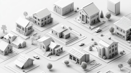 Obraz premium Empowering Grassroots Campaign: Isometric 3D Design with Monochromatic Depth