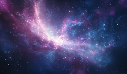 Fototapeta premium Cosmic Nebula: A Celestial Dance of Light and Color