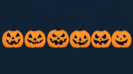 jack-o'-lanterns on black background