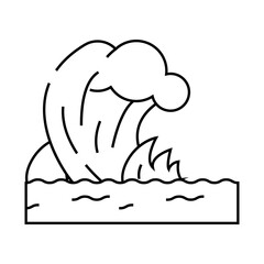 tsunami disaster line icon vector. tsunami disaster sign. isolated contour symbol black illustration