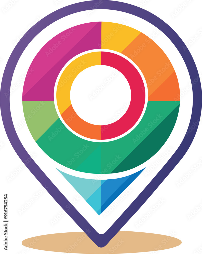 Poster map pointer with pin icon vector