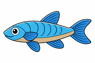 Create a fish Danio  art vector illustration
