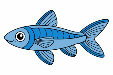 Create a fish Danio  art vector illustration