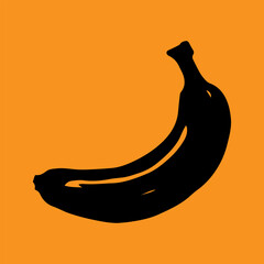 Minimalist Banana Silhouette Vector Illustration