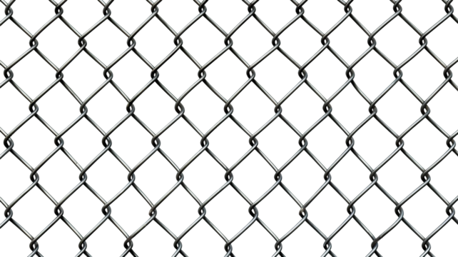 Chain link fence, cut out