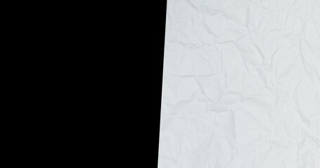 White Paper stop motion transition for arts & craft videos. crumbled paper, Drag and drop, transparent Pre-rendered with alpha channel
