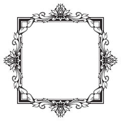 Vintage Frame With A Floral Design Retro Ornamental