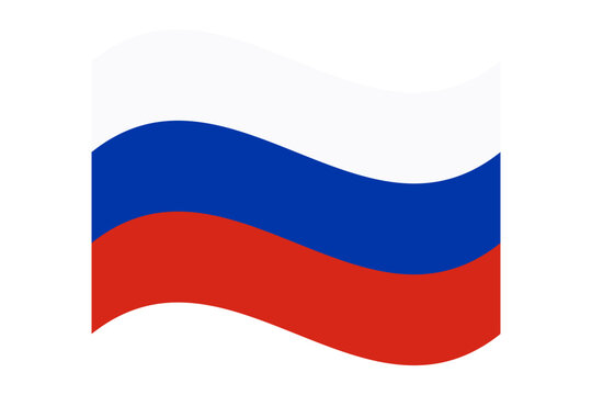 Wavy flag of Russia, isolated on transparent background. Flag of the Russian Federation. Vector illustration