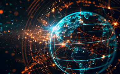 Connected lines of technology on the Earth's surface