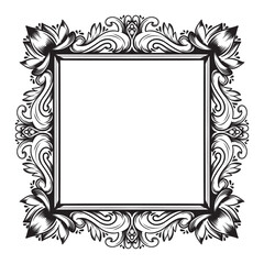 Vintage Frame With A Floral Design Retro Ornamental