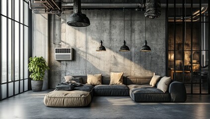Modern Loft Interior Design with Industrial Elements