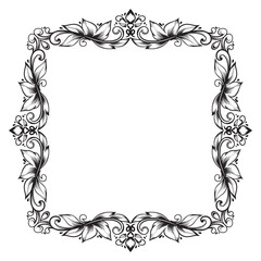 Vintage Frame With A Floral Design Retro Ornamental