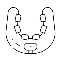 neck ems training line icon vector. neck ems training sign. isolated contour symbol black illustration