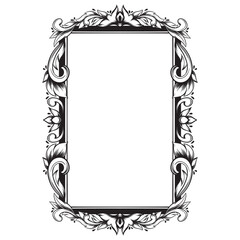 Vintage Frame With A Floral Design Retro Ornamental