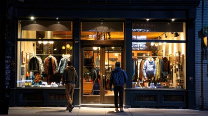 welcoming customers to the store front