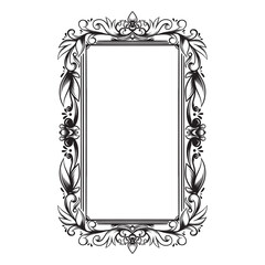 Vintage Frame With A Floral Design Retro Ornamental