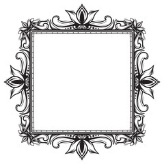 Vintage Frame With A Floral Design Retro Ornamental