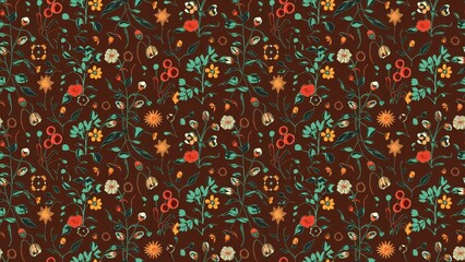 Naklejka premium Allover floral design in digital print