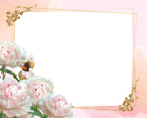 Editable Template Vintage Flower Frame Design