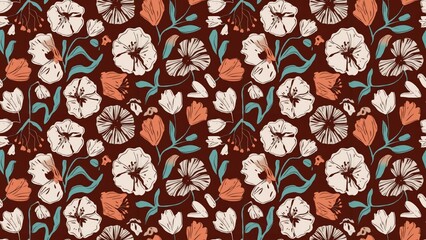 Blurry floral seamless pattern with abstract colors Trendy design suitable for fabric textiles or wrapping