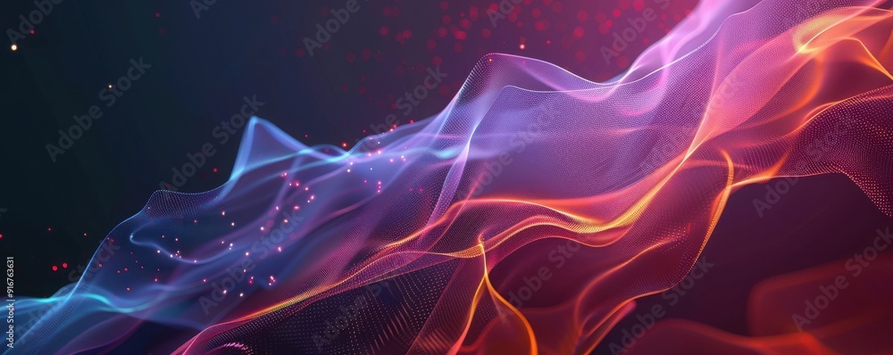 Poster abstract wave pattern in vibrant colors creates a dynamic visual experience. perfect for backgrounds