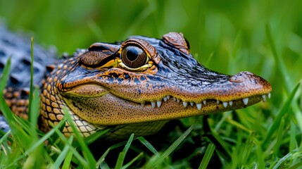 Fototapeta premium Alligator Resting, Still And Watchful