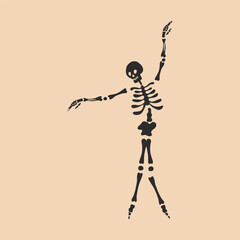 Funny Skeleton. Cute character Skeleton Bones